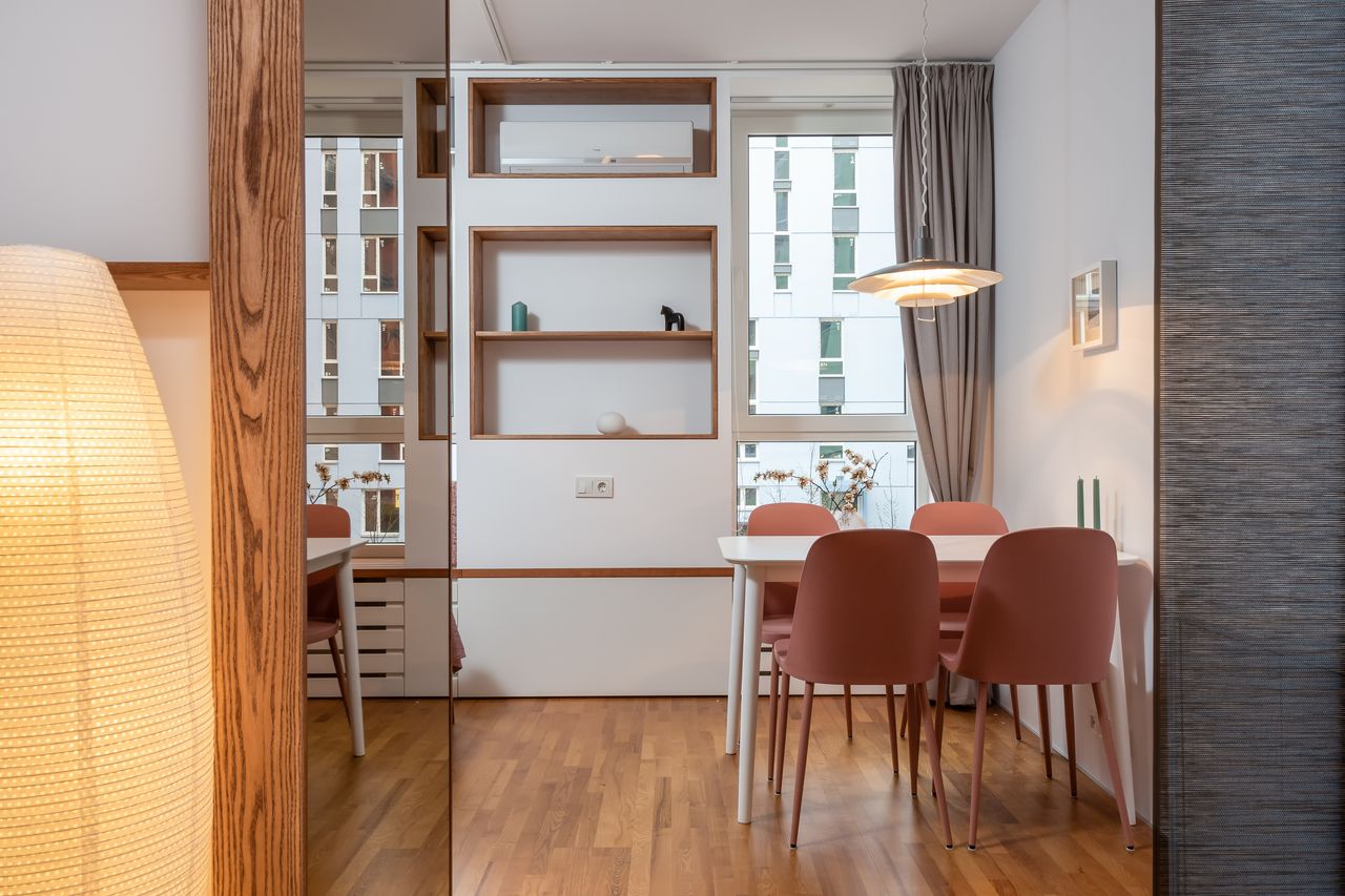 Freshly painted bright interior with crisp white trim